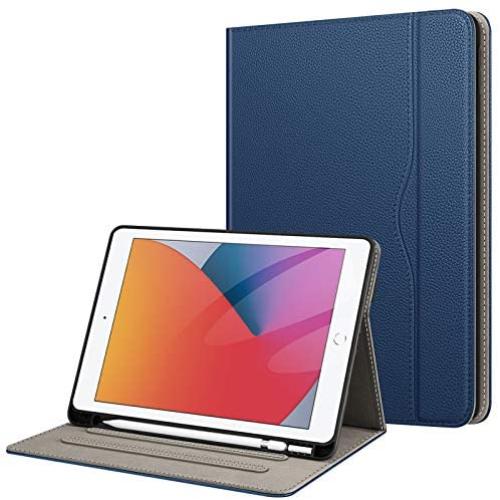 Fintie Folio Case for New iPad 8th Gen (2020) / 7th Generation (2019) 10.2 Inch - Multi-Angle Viewing Soft TPU Smart Stand Back Cover with Pocket, Pencil Holder, Auto Wake/Sleep, Navy