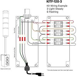 Signaworks LED 3 Light Steady & Flashing Andon Tower Light Kit - Parts Only, Assembly Required - 3 Position Switches for On/Off Operation - Stack Light