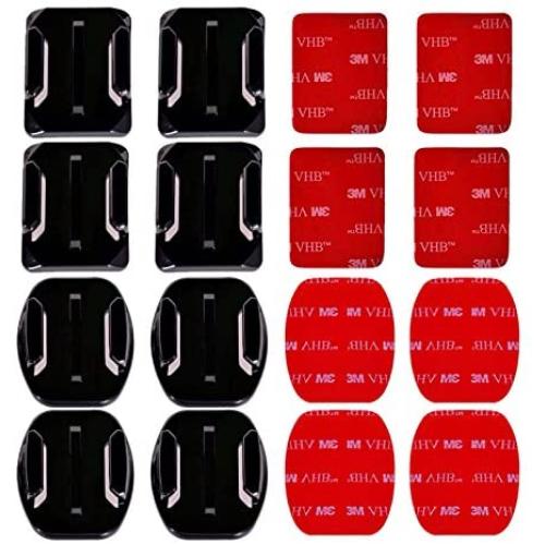 AxPower 16 PCS Helmet 3M Adhesive Pads Sticker Flat Curved Mounts Accessories kit for GoPro Hero 8 7 6 5 4 3+ 3