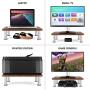 Monitor Stand for Computer & Laptop Screen - Solid Bamboo Riser Supports The Heaviest Monitors, Printers, or TVs - Perfect Shelf Organizer for Office Desk Accessories & TV Stands (Brown)