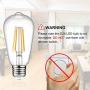 Ascher Vintage LED Edison Bulbs, 6W, Equivalent 60W, Non-Dimmable, High Brightness Warm White 2700K, ST58 Antique LED Filament Bulbs, E26 Medium Base, Clear Glass, Pack of 4