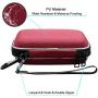 Lacdo Hard Drive Carrying Case for Western Digital WD My Passport Ultra WD Elements SE WD P10 Game Drive Portable External Hard Drive 1TB 2TB 3TB 4TB 5TB USB 3.0 2.5 inch HDD Travel Storage Bag, Red