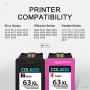 COLWOD ReManufactured Ink Cartridge Replacement for HP 63 63XL use with HP OfficeJet 5255 3830 4650 5258 3832 HP DeskJet 2132 3630 3636 HP Envy 4525 4528(1 Black + 1 Tri-Color)