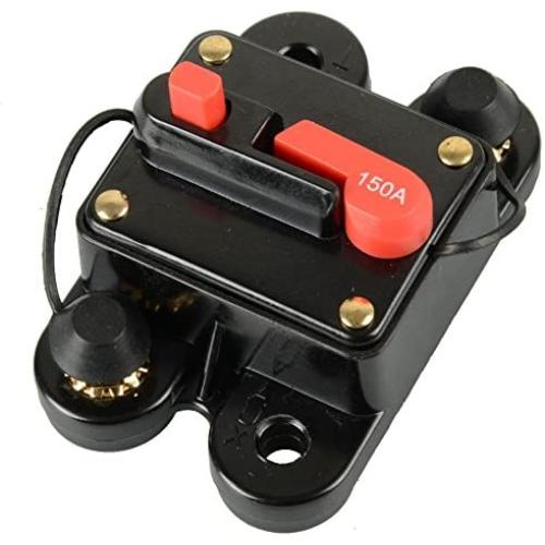 12V-24V DC Circuit Breaker Trolling Motor Auto Car Marine Boat Bike Stereo Audio Inline Fuse Inverter Waterproof with manual reset 150A 150Amp