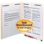 Smead End Tab Fastener File Folder, Shelf-Master Reinforced Straight-Cut Tab, 2 Fasteners, Letter Size, Manila, 50 per Box (34115)