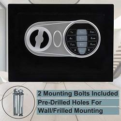 Sdstone Security Safe Box with Induction Light,Electronic Digital Securit Safe with Keypad, Wall or Cabinet Anchoring Design -Protect Cash Money, Jewelry, Passports-for Home, Business ，0.23 Cubic Feet