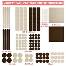 166 Piece Two Colors - Variety Size Furniture Felt Pads. Self Adhesive Pads with Transparent Noise Reduction Bumpers. Floor Protectors for Hardwood & Laminate Flooring-166 Piece
