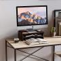 Bestier Monitor Stand Riser Wood PC Monitor Stand with 2-Tier Storage Organizer Desktop Stand for Laptop, Projector, Printer, Small TV Riser Space Saving P2 Wood (Rustic Brown, 15.7 Inch 2 Tier)