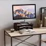 Bestier Monitor Stand Riser Wood PC Monitor Stand with 2-Tier Storage Organizer Desktop Stand for Laptop, Projector, Printer, Small TV Riser Space Saving P2 Wood (Rustic Brown, 15.7 Inch 2 Tier)