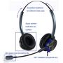 Phone Headset with 2.5mm & 3.5mm Connector for Deskphone Cell Phone PC Laptop, CallCenter Office Headset with Microphone Noise Canceling for Panasonic AT&T Vtech Cordless DECT Phone for Polycom