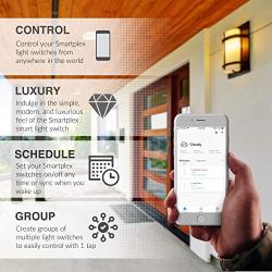 Smart Wifi Light Switch - Modern Day Light Switch, 1 Gang LED Back-Lit Control Lighting from Anywhere - Easy In-Wall Installation - Includes App for iOS & Android Works With Alexa, Google Home, IFTTT