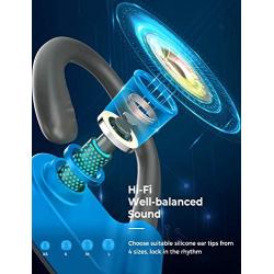 Mpow FLAME2 Bluetooth Headphones Sport, 12Hrs & Bluetooth 5.0 Wireless Sport Earphones, IPX7 Waterproof Bluetooth Headset W/CVC 6.0 Noise Cancelling Mic, Bluetooth Earphones w/Comfort-Slanting, Green