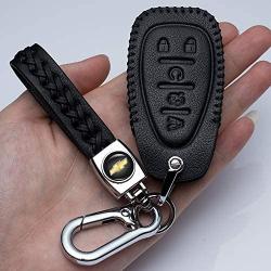 Hey Kaulor for Chevrolet Key Fob Cover Smart Leather Case Keyless Entry Holder for Chevrolet Chevy 2016 2017 2018 Camaro Cruze Malibu Volt