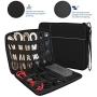 MoKo Electronics Organizer Bag, Travel Universal Electronics Accessories Case, Waterproof Travel Cables Management Storage Bag for Hard Drives, Phone, Plug, Charger, SD Card and More [Small] - Black