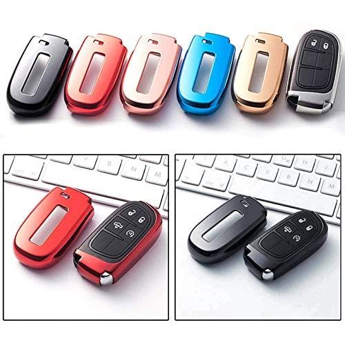 Xotic Tech Black Soft TPU Remote Smart Key Fob Shell Cover for Jeep Chrysler Dodge