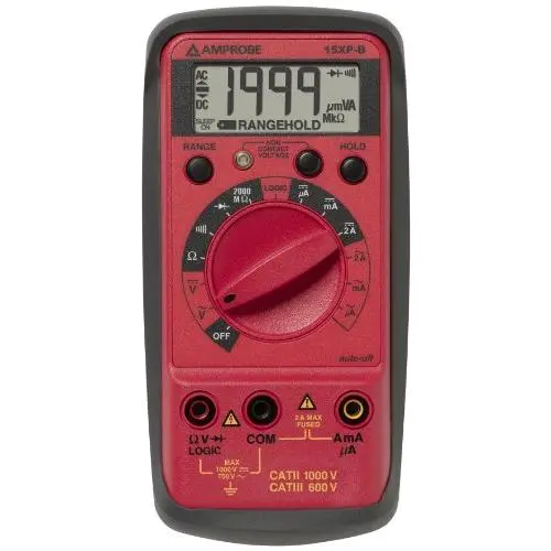 Amprobe 15XP-B Compact Digital Multimeter with Non-Contact Voltage Indicator and Logic Test