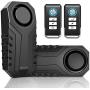 Wsdcam Bike Alarm with Remote 2 Pack, 113dB Wireless Anti-Theft Vibration Motorcycle Bicycle Alarm Waterproof Vehicle Security Alarm System