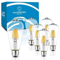 Dimmable LED Edison Light Bulbs: 6 Watt, 4000K Cool White Lightbulbs - 60W Equivalent - E26 Base - Vintage Light Bulb Set - 6 Pack