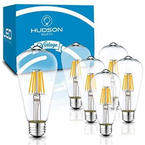 Dimmable LED Edison Light Bulbs: 6 Watt, 4000K Cool White Lightbulbs - 60W Equivalent - E26 Base - Vintage Light Bulb Set - 6 Pack