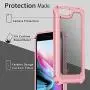 iPhone 8 Plus / 7 Plus Case with [ Screen Protector Tempered Glass x2Pack] SUPBEC Protective Phone Cover with Silicone PC+TPU Shockproof Rubber Heavy Duty Case for iPhone 8Plus / 7Plus Case-Rose Gold