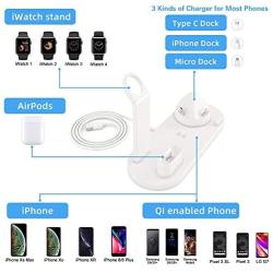 4in1 Wireless Charging Station for Apple Product,iWatch Series 5/4/3/2/1, Airpods Pro/2/1,COSOOS Wireless Charging Dock for iPhone 11 Pro Max/Xs/Xr/X/10/8 Plus/7/6s/5s/5c/SE(No Watch Charger)