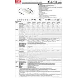 MEAN WELL AC to DC LED Driver Enclosed Power Supply 96W 24V@4A - PLN-100-24