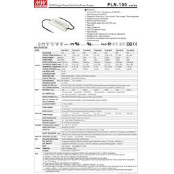 MW Mean Well PLN-100-24 24V 4A 96W Single Output LED Switching Power Supply with PFC