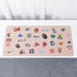 Customizable Desk Mat PU Leather Pad Protector 31.5 x15.7” with 100 Graffiti Stickers UPHORIA Desk Blotters for Home Office Work Gaming, Medium for Girls Boys Adults Computer Laptop Study writing PINK