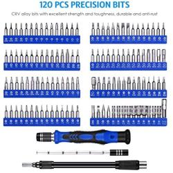 ORIA Precision Screwdriver Set (New Version), 142 in 1 with 120 Bits Mini Magnetic Screwdriver Kit Repair Tool Kit with Portable Bag for Electronic PC Computer iPhone MacBook Jewelers Game Console