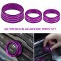 ToolEpic for Dodge Challenger Charger Accessories 2015-2021 and for Ram 1500 2013-2018 - Decor Trim Rings Set of 3 - Best Aluminum Alloy Crazy Purple - Air Conditioning Volume Radio Button Knob Cover
