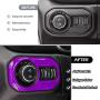 Headlight Lamp Switch Trim Cover Button Decoration Interior Accessories for 2018-2021 Jeep Wrangler JL JLU & Gladiator JT (Purple)