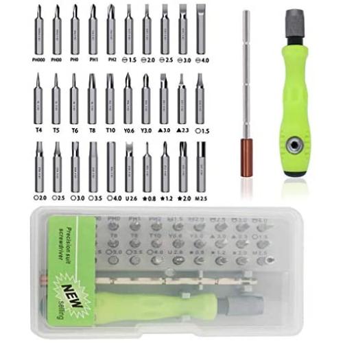 Buspoll Small Screwdriver Sets (32 in 1) suitable for repairing all laptops, mobile phones, and other electronic products. (Only works on micro projects)