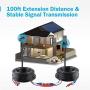 ANNKE 4 Pack 30M/100ft All-in-One Video Power Cables, BNC Extension Surveillance Camera Cables for CCTV Security DVR System Installation, Free BNC RCA Connector and 100pcs Cable Clips Included (Black)