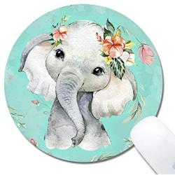 Cholaty Mouse Pad - Thick Natural Rubber Keyboard Mouse Mat Rectangle Non-Slip Rubber Base Mouse Pad Wrapping Edge Cute Elephant Gaming Mouse Pad