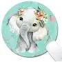 Cholaty Mouse Pad - Thick Natural Rubber Keyboard Mouse Mat Rectangle Non-Slip Rubber Base Mouse Pad Wrapping Edge Cute Elephant Gaming Mouse Pad