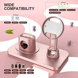 wegoodsun for Stand for Magsafe Charger,Apple Watch/AirPods Pro iPhone 12/12 Pro/12 Pro Max Charging Station for Multiple Devices Products Holder Desk Dock Base Mount(Not Included MagSafe)(Rose Gold)