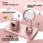 wegoodsun for Stand for Magsafe Charger,Apple Watch/AirPods Pro iPhone 12/12 Pro/12 Pro Max Charging Station for Multiple Devices Products Holder Desk Dock Base Mount(Not Included MagSafe)(Rose Gold)