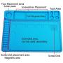 Meknic Soldering Mat Large Size 19.0 x 14.25 Inches Electronics Heat Insulation Magnetic Silicone Repair Work Mat with Scale Ruler and Screw Position For for Soldering Iron, Phone and Computer