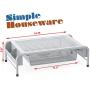 SimpleHouseware Metal Desk Monitor Stand Riser with Organizer Drawer, Silver
