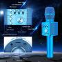 BONAOK Wireless Bluetooth Karaoke Microphone,3-in-1 Portable Handheld Karaoke Mic Speaker Machine Birthday Home Party for Android/iPhone/PC or All Smartphone (Q37 Blue)