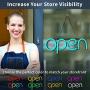 LED Neon Open Sign Light for Business with ON & Off Switch - Lightweight & Energy Efficient for Restaurants Offices Retail Shops Window Storefronts - Ice Blue
