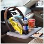 Lightter Steering Wheel Tray, Steering Wheel Desk and Vehicle Seat Mount Notebook Laptop Eating Desk,Car Food Eating Tray,Black