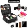 LOMEZI Travel Makeup Train Case Makeup Bag Cosmetic Bag Organizer for Women Organizer Portable Storage Bag with Shoulder Strap Adjustable Dividers for Makeup Brushes Toiletry Travel Accessories