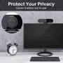 3 in 1 Webcam - C980 Pro Webcam 1080P, 2 Speakers & 4 Built-in Omnidirectional Microphones Arrays, Webcam with Microphone for Video Conferencing Streaming, Noise Reduction, Plug & Play, w/Cover