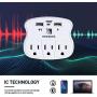 Multiple Outlet Wall Plug Expander - Surge Protector 490 Joules Outlet Extender 3 Plug Outlet with 2 USB Charger Ports Wall Mount Adapters ETL Certified for Home/School/Office Use