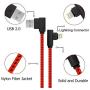 Lightning Cable 5 Pack(3/6/6/10/10FT) iPhone Cable Right Angle Nylon Braided Fast Charge Cord USB Compatible with iPhone 12 11Xs XR X 8 7 6 Plus (Black and Red)