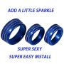 ToolEpic for Dodge Challenger Charger Accessories 2015-2021 and for Ram 1500 2013-2018 - Decor Trim Rings Set of 3 - Best Aluminum Alloy B5 Blue - Air Conditioning Volume Radio Button Knob Cover.
