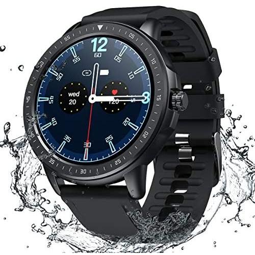 Smart Watch for Women Men,Fitness Tracker with Heart Rate,Blood Pressure,Blood Oxygen,IP67 Waterproof Pedometer Smartwatch with Sleep Tracker,Steps,Music,Weather Forecast for Android iPhone(Black)