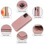 Arae Replacement for iPhone 12 Case and iPhone 12 Pro Case - Wallet Cover with PU Leather Card Holder - Rose Gold