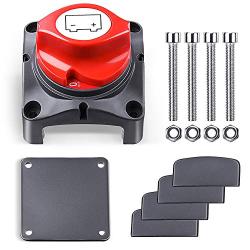Audew Battery Disconnect Switch, 12V - 48V Compatible Battery Power Cut Master - Waterproof Switch Disconnect Isolator for Car RV Boat Truck ATV Vehicles (On/Off)